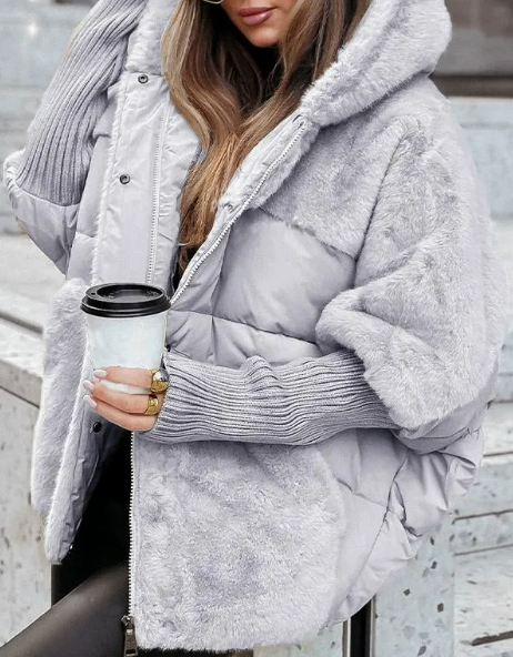 "Warm puffer jacket detail"