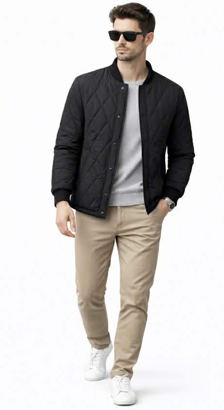: "Men's premium quilted winter jacket"
