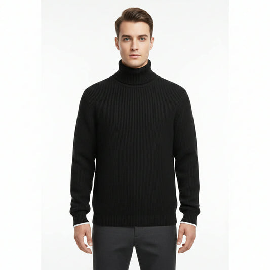  "Men's classic warm turtleneck sweater"